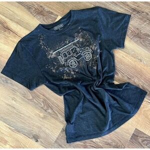 Klean Kanteen Adventure Black Gray Bleached‎ Upcycled T-shirt, Size Medium EUC